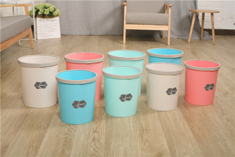 Multicolor Practical Design Waste Bins For Daily Use Of Trash Can With Pressure Rings