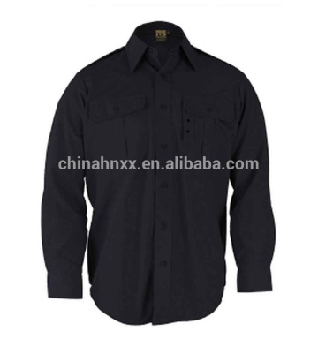 military custom black long sleeve man shirt