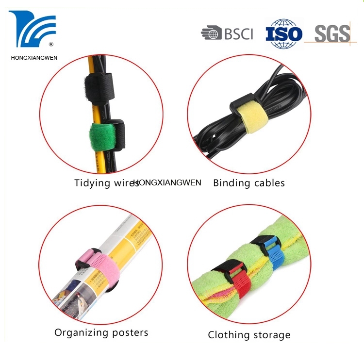 재사용 가능한 나일론 후크 및 루프 패스너 케이블 타이