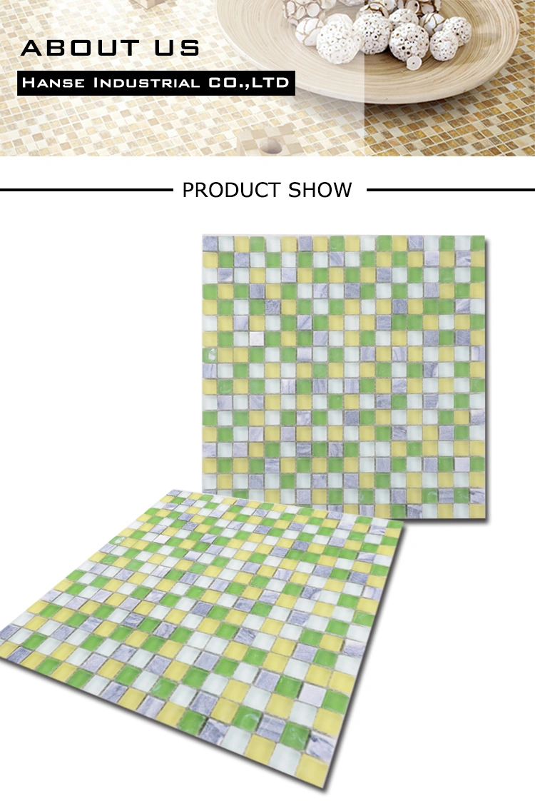 Foshan Wholesale Bright Color Glass and Stone Mosaic Supplies