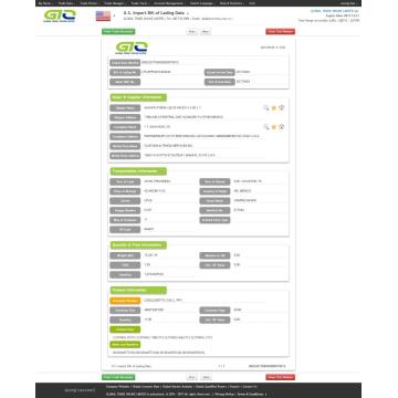 Mesin lenturan kami mengimport bil data muatan