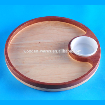 Wooden chip and dip set, wooden dip set, wooden chip bowl