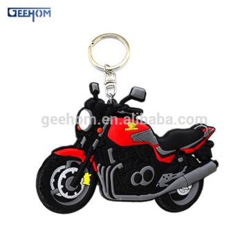 promotional custom logo 3d pvc rubber motorbike keyrings