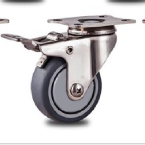 2` inch Stainless steel bracket flatTPR casters swivel without brakes