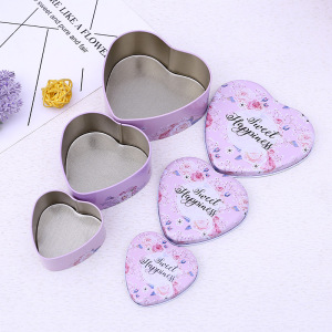 Heart Shaped Wedding Gift Box Metal Tin Cans