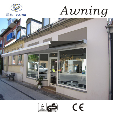 Aluminum motorized canvas awning both sided awning