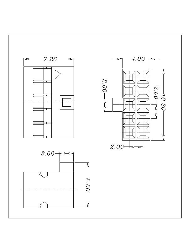 AH2005-2XNP-B Dupont2.0 housing,Dual row, with boss