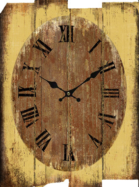 Antique Yellow MDF Wall Clock