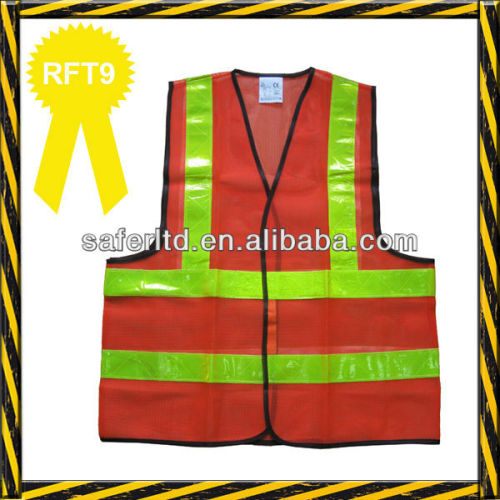 Orange mesh reflective safety vest