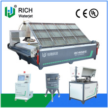 Waterjet cutting machine with glass loading system