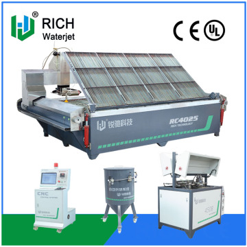 Waterjet cutting machine with glass loading system