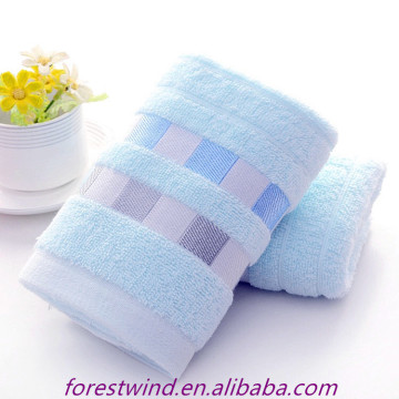 white and grey stripes towel and machine embroidery hand towels