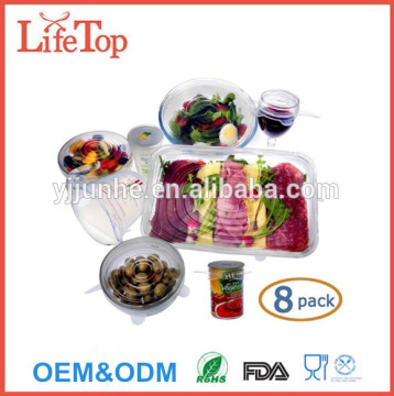 Reusable 8 Pack Silicone Stretch Lids Food Covers