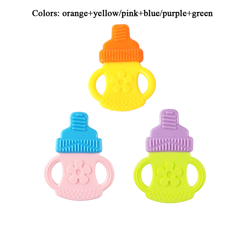 Silicon teether bpa free milk bottle shape baby teethers