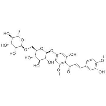 2-Propen-1-one, 1- [4 - [[6-O- (6-deoxy-aL-manopyranosyl) -bD-glucopyranosyl] oxy] -2-hydroxy-6-methoxyphenyl] -3- (3- hidroxi-4-metoxifenilo) -, (57251623,2E) - CAS 24292-52-2