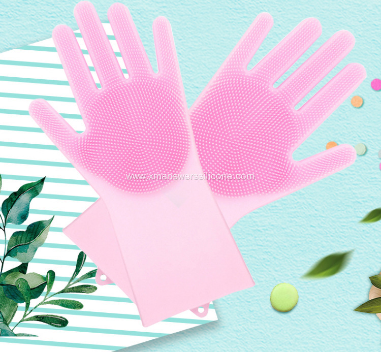 Multifunctional silicone dishwashing gloves for cleaning