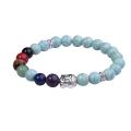 7 Chakra Gemstone Buddhism & Buddha Alloy Turquoise Bracelet