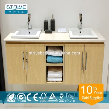 rustic curio mdf bath cabinet