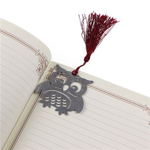Metal Silver Owl With Tassel Bookmarks Personalized