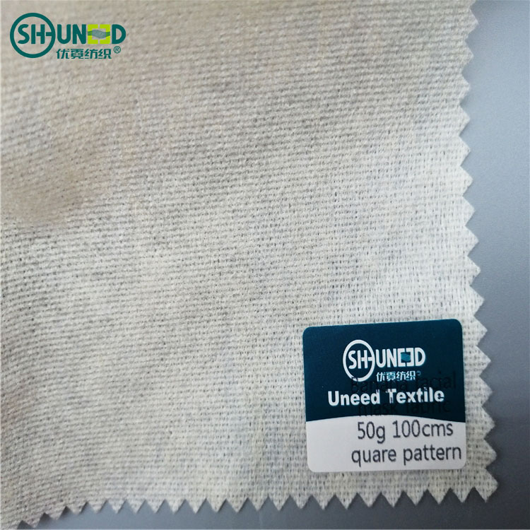 Square Pattern Pure Banana Fiber Fabric / Spunlace Nonwoven Fabric for Face Mask Sheet