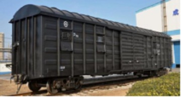 Multipurpose 70 flat wagon on railway