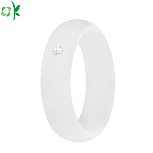 Bague en silicone à la mode avec diamant pour mariage