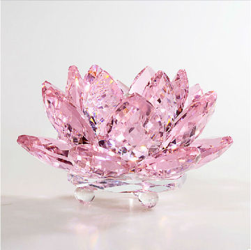 pink K9 cyrstal lotus flower