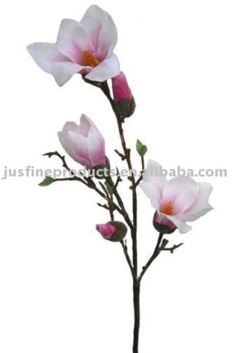 Silk Magnolia, 33"H Artificial Magnolia Spray, High Quality Artificial Magnolia, Magnolia Silk Flowers