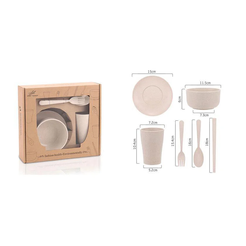 Biodegradable Wheat Stalk Tableware Set