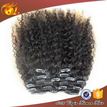 Best mongolian kinky curly clip in hair extensions, washable human hair extensions