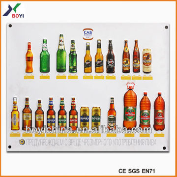 Beer advertising 3D lenticular PP poster/promotional plastic 3D embossed poster