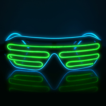 Double Color EL Wire Shutter Glasses - EL Wire Flashing Glasses