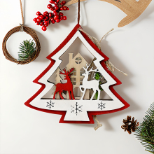 Hot Sale Hanging Ornament Christmas Table Wooden Christmas Tree Decoration For Christmas Gift