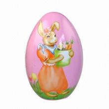 Easter Gift Tin Can, Egg Shaped, Made of Tinplate Material