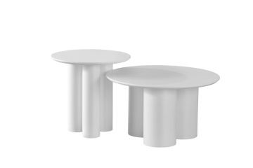 Contemporary White 2 Coffee Tables Set for Home