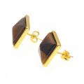 Tiger&#39;s Eye Girls Friendship Stud Pendientes