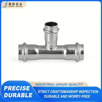 Stainless Steel Three-Way Fitting with Varying Diameters