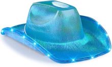 Cowboy Hat Light Up Flashing LED Brim