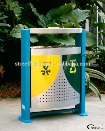 Galvanized stain steel trash bins metal bins