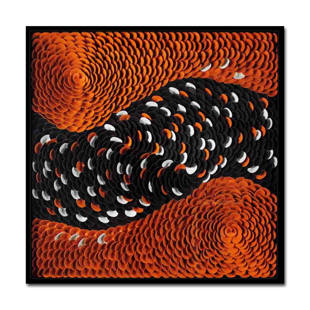 3D Black and Orange Paper Artwork Wall Art for Bedroom