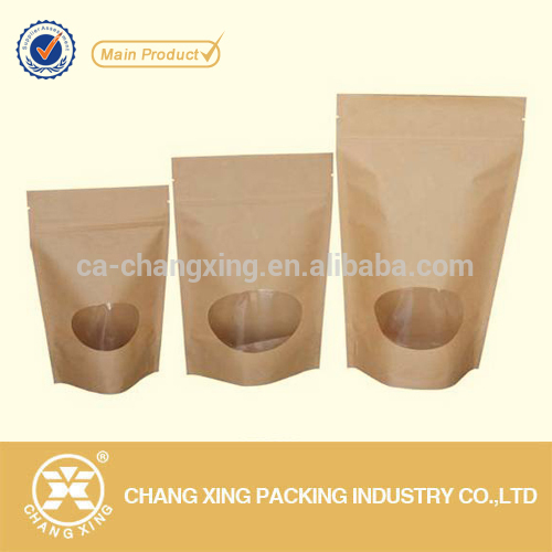 Cookie Pouch Kraft Paper Bags Ziplock Bag Stand Up Pouch With Window