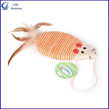 Pet Cat Kitten Sisal Mouse Shaped Scratching Board Fun Play Interactive Cat Toy