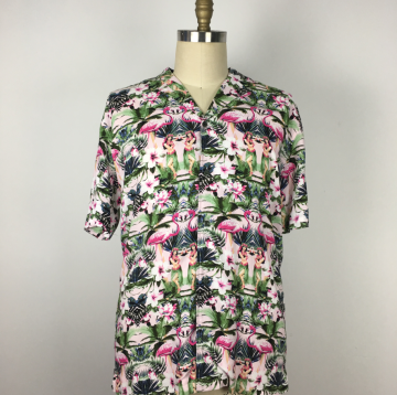 Custom Fancy Hawaiian Printed Floral Shirts Men