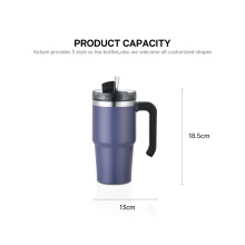 Powder Coated Travel Coffee Mug with Handle