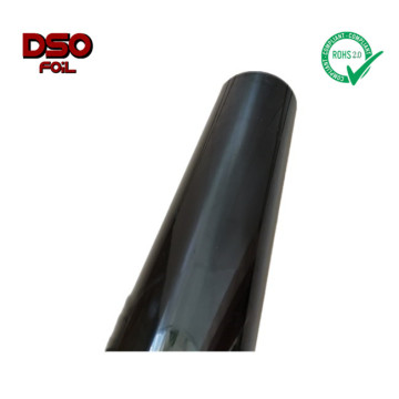 Black hot stamp foil on mdf