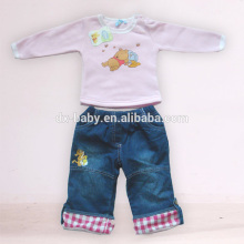 Fashion Designed for Children Suit with cotton T-shirt and Jeans for girls clothing