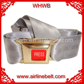 Golden car buckle silver belt