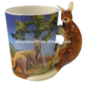 Animal Shaped Handle Mug Kangaroo