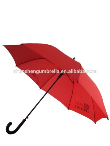 J handle red straight long umbrella