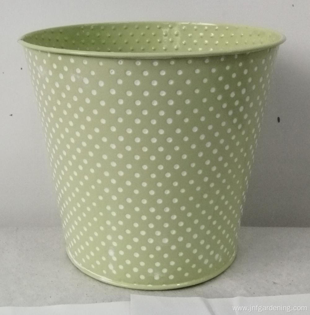 Textured metal round bucket